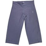 Adidas  Womens Crop Capri Pants Athletic Sporty Yoga Blue Steel Gray Small Photo 0