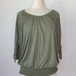 New York Laundry Solid Sage Green 3/4 Sleeve Blouse Photo 0