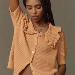 Anthropologie  self contrast Our Ainsley Ruffle-Collar Cardigan size xs NWT Photo 0