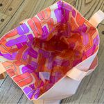 Clinique Macys  Large Shopping Shoulder Travel Orange Tote Bag With Pink C Logo Photo 4