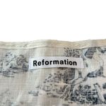 Reformation S Equestrian Toile Crop Top Cream Blue 100% Linen European Summer Photo 4