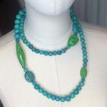 Sterling Silver JAY KING DTR  Green and Blue Turquoise Cabochon Long Necklace Photo 15