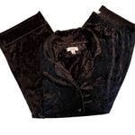 Nicole Miller New York Pajama Set Womens L Black Velvet Sleepwear Loungewear Size L Photo 0