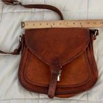 Komal's Passion Leather Brown Leather Buckle Front Crossbody Bag Photo 10