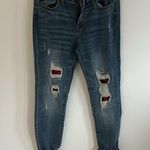 Judy Blue  Buffao Plaid Distressed Skinny Jeans Photo 1