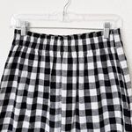 J.Crew [] Black White Gingham Plaid Scalloped Hem Linen Blend Mini Skirt Size 2 Photo 4