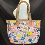 Lily bloom Pink and Blue Floral Tote Bag Photo 2