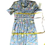 Vintage Small Dress 90s Y2K Maxi Boho 4 Dress Midi Cottage Grunge Floral Tie Purple Photo 12