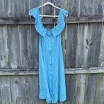 Rokoko  Teal‎ Off the Shoulder Button Front MIDI Dress | M Photo 4