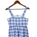 J.Crew Blue Gingham Button Front Linen Sundress Size 2 Dress Preppy Cottage Photo 7