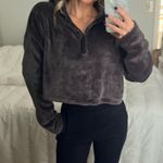 Urban Outfitters  Angela Fleece cropped quarter half zip gray s uo Photo 3