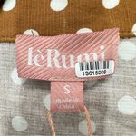 Revolve Le Rumi Carmel Brown White Polka Dot Tie Front Button Down Crop Blouse S Photo 2