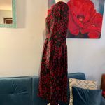 Source Unknown Vintage Unbranded Dress 8 Black Floral Print 100% Polyester Fit Flared No Tags Photo 2