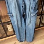Wild Fable  strapless denim jumpsuit utility corset cargo barrel leg jeans Photo 4