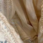 Elegant Beige Crochet Midi Dress with Slip Photo 2