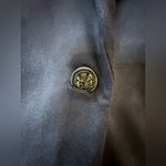 Isaac Mizrahi  Blue faux suede blazer with Paisley liner women’s size large Photo 1