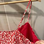 J.Crew Cute scalloped trim rose coral floral skinny strap cami cottagecore prep Photo 5