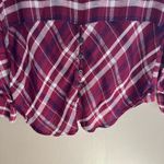 Lucky Brand  Burgundy Plaid Shirt Photo 2