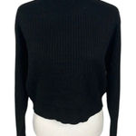 Nasty Gal Black Turn On Turtleneck Cropped Sweater Size L NWT Photo 0