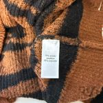 Maurice's Animal Print Sweater Brown & Black Distressed Hem Plush Photo 9
