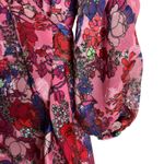 Tanya Taylor  Sasha Pink Floral Puff-Sleeve A-Line Wrap Mini Party Dress Size 4 Photo 9