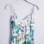 Anthropologie Parker Blue and Green Abstract Silk Maxi Dress Photo 3