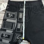 LoxcaVin Women's Streetwear Black Grey Gray Wide Straight Leg Jeans S SM Small Size 26 Photo 10