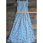Code x Mode  Blue Floral Ruffle Sleeve Smocked Bodice Midi Dress Size L Photo 5