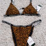 Kendall + Kylie Leopard Print Triangle Bikini M Photo 1