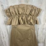 DO+BE Aviana Faux Leather Ruffled Mini Dress Tan Size S NWT Party Going Out Photo 2