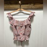 Altar'd State Floral Babydoll Peplum Ruffle Strap Sleeveless Top Sz S Photo 1