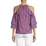 Parker NWT! Dahlias Floral Ruffle Halter Neck Blouse - Size Medium Photo 1