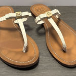 Tory Burch TORY BURCH Leighanne FlatThong-Patent Saffiano Sandal Size 9 Photo 0