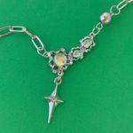 Moonstone Star Pendant Necklace for Men Women Streetwear Hip Hop Unisex Necklace Silver Photo 1