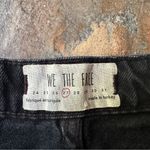 We The Free  Black Button Fly Mini Skirt Jean Skirt Size 27 Distressed Photo 6