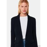 Whistles Womens Slim Knit Blazer Jacket Navy‎ Blue Office Work Business Size 10 Photo 1