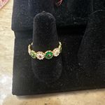 Floral Green and Gold Ring Photo 1
