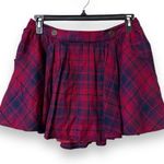 Red Camel  size large plaid lined short mini skirt with pockets red blue purple Photo 10