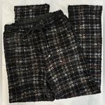 Anthropologie Eva Franco Fritz Metallic Plaid knit Relaxed Fit Trouser Pant S Photo 2