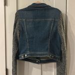Anthropologie Pilcro size L Denim Jacket with Knit Sleeves Photo 2
