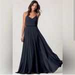 Jenny Yoo NWT  Inesse Chiffon V Neck Maxi Dress in‎ Navy Blue Size 2 Photo 12