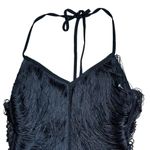 Azalea Wang Black Fringe Halter Mini Dress US M Size M Photo 4