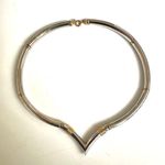NAPIER CURVED TUBE V SILVERTONE LINKS VINTAGE NECKLACE Silver Photo 6
