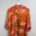 SCHWEITZER LINEN Burnout Silk Robe Orange Pink Lingerie Nighty Honeymoon Size 0 Photo 8