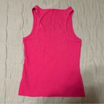 Good American  Bright Pink Ribbed Scoop Neck Tank Top Photo 6
