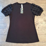 Blooming Jelly NWT  Women's Black Sheer Sleeve Blouse Size Small‎ Photo 0