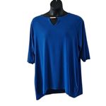 Belle by Kim Gravel Blue 3/4 Sleeve Blouse Top Women's Size 1X Stretch NWOT Photo 1