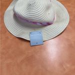 Tahari  Beige Hat with Pink Ribbon Photo 1