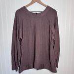 BKE  V-Neck Tunic Brown Slit Hem Long Sleeve Shirt Women’s Size XL Photo 4