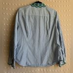 J.Crew  Women’s The Perfect Shirt Striped Button Up Eyelet Trim Sz‎ 14 Blue Photo 1